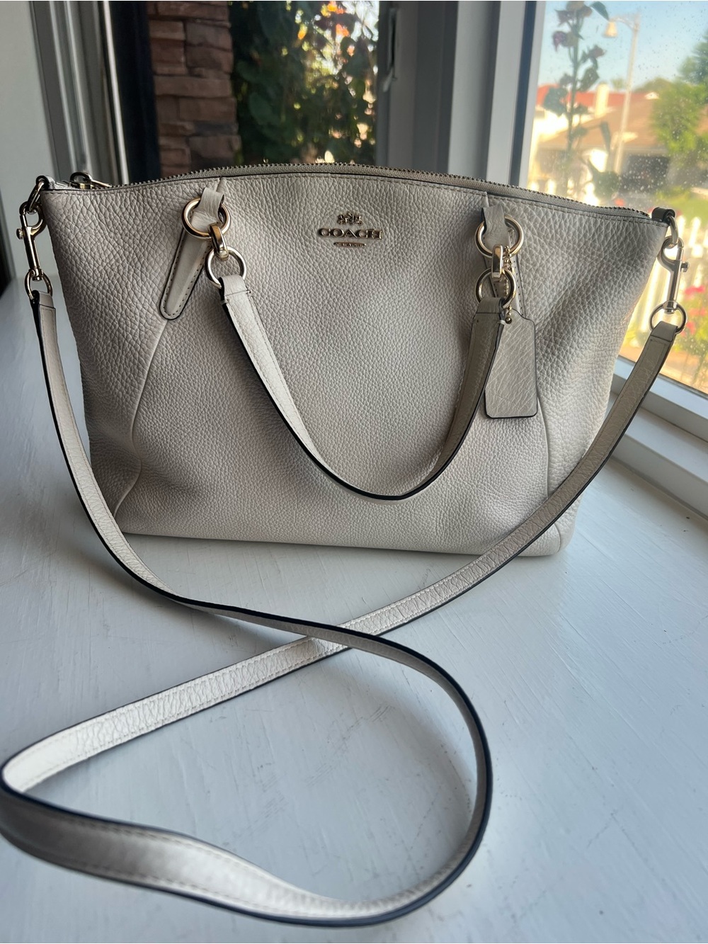 Coach Small Kelsey Satchel in Chalk White